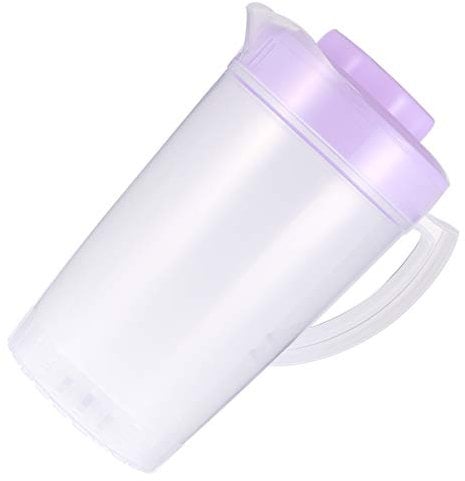 UPKOCH 2L Kunststoff Krug Kühlschrankkrug Wasserkaraffe mit Deckel Wasserkrug Saftkaraffe für Heiß Kaltsaft Tee Saft Getränke Milch Kaffee (Lila)