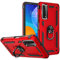 BestST Handyhülle für Huawei P smart 2021/Y7a + HD Displayschutz, Cover für Huawei P smart 2021/Y7a hülle, 360 Grad Drehbar Ringhalter Handytasche Case Handy Hüllen,Rot