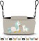 GRINSEZWERGE Kinderwagen Organizer 12 Motive mit Feuchttuchspender I Kinderwagen Tasche mit Schultergurt I Kinder Buggy Organizer I Kinderwagentasche Aufbewahrungstasche Baby Stroller Bag grau Einhorn