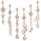 Kakonia 14G anneaux de nombril balancent pour les femmes anneaux de nombril en acier chirurgical bijoux de piercing