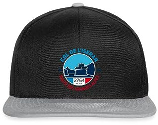 Spreadshirt Col de l'Iseran Route des Grandes Alpes Souvenir Frankreich Snapback Cap, One Size, Schwarz/Grau
