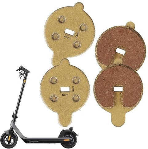 VOLOHAS Elektroroller Halbmetall Bremsbeläge für NIU KQi2/KQi3/KQi3 Pro Scheibenbremse Linings Pad für Scheibenbremse Scooter Ersatzteil Zubehör Pad Kompatibel mit Elektro-Scooter (Gold 4 Stück)