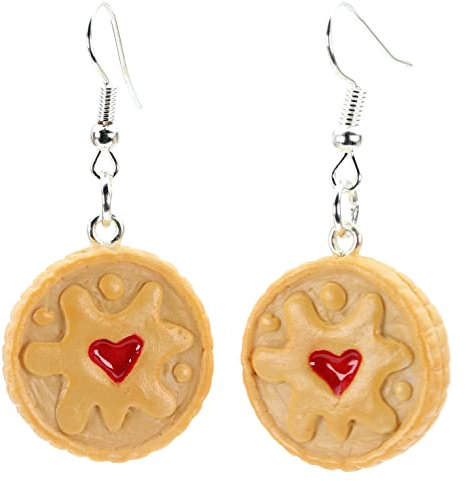 bluebubble BISCUIT BREAK Dangle Earrings on Gift Card (Jammie Dodger)