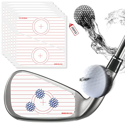 Golf Impact Etiketten, Golf Impact Tape 200 Stück, Golf Target Sticker Swing Trainer Bundle mit, Hybrid Tapes Target Aufkleber Abziehbare, für Eisen Putters Ball Hitting Recorder, Training Aids