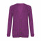 AJFASHION Womans Cardigan Ladies Cable Chunky Knit Cardigan Button Long Sleeves Grandad Cardigans Jumper UK Plus Small Sizes (Purple, UK 24-26)