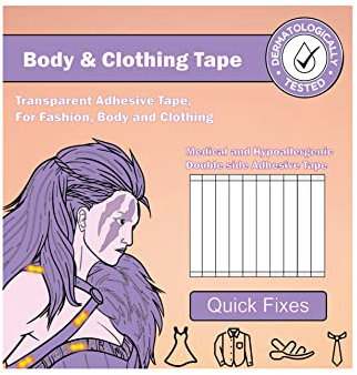 Body & Clothing Tape – Nastro Biadesivo Ipoallergenico Beauty tape Invisibile per Corpo, Abbigliamento, Intimo, Calzature, Cosplay, Adesivo Medico per Pelle Sensibile, Nessun Residuo – 100 pezzi