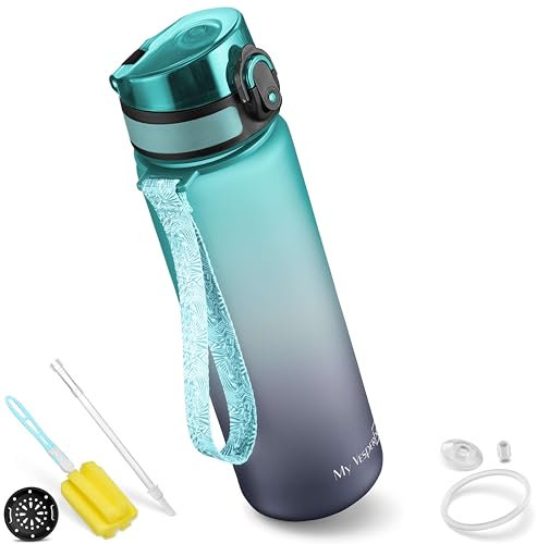 My Vesperbox Minny Kinder-Trinkflasche 750ml – Auslaufsicher & BPA-frei – inkl. Ersatzdichtung, Reinigungsbürste, Fruchtsieb & optionalem Strohhalm – Ideal für Schule, Kindergarten & Sport
