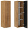 Lomadox Badmöbel Hochschrank Badezimmerschrank, Eiche Nb. mit Lamellenfront, B/H/T: ca. 34/125/36 cm
