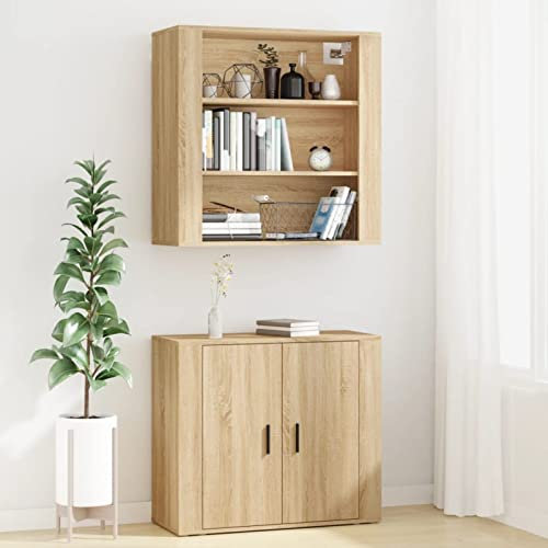 Homgoday Sideboard Eiche Sonoma Sideboard Wohnzimmer Sideboard Küche Anrichte Küche Anrichte Wohnzimmer Anrichte und Anrichte Küche platzsparend Sideboard Wohnzimmer Moderne Anrichte aus