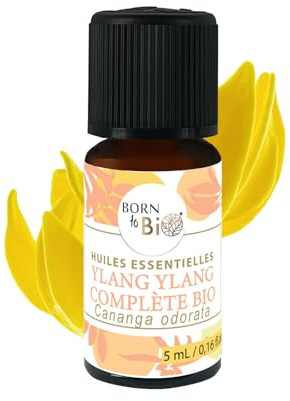 BORN TO BIO Huile Essentielle Ylang Ylang Bio - 100% Pure et Naturelle - Propriétés Tonnifiantes - Certifié AB - 5ml