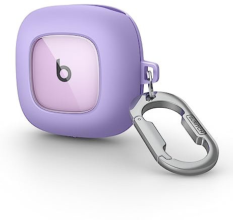 SURITCH Custodia Compatibile con Beats Fit Pro [Slim-Fit] [Anti-Caduta], Protezione TPU Antishock Portatile con Moschettone Portachiavi (Viola Orchidea)