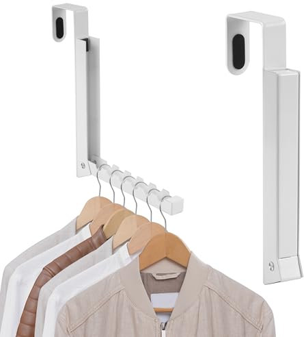 Winter Shore Crochet Porte Pliables [Lot de 2] - Porte Manteau Porte pour Séchage de Serviettes & Rangement de Vêtements, Manteaux, Sacs - 6 Encoches, Capacité Max 5 kg - Butoirs Caoutchouc