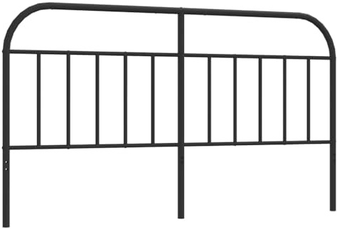 vidaXL Kopfteil, Bettkopfteil aus Stahl Metallkonstruktion, Betthaupt für Bett Metallbett Bettgestell, Schlafzimmer Bettzubehör, Metall Schwarz 180cm