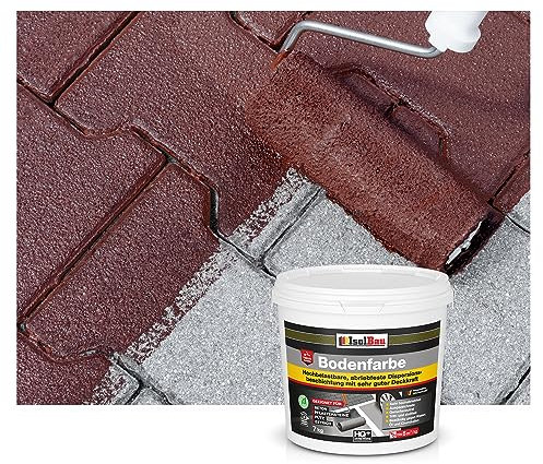 Isolbau Peinture Sol 7 kg - Revêtement Imperméable pour Béton, Cave, Garage, Atelier - Intérieur et Extérieur - Marron (RAL)