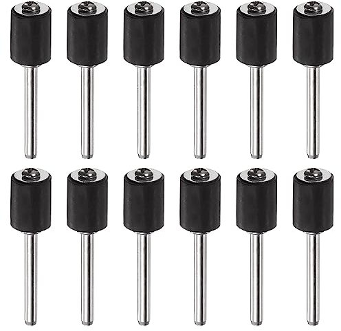 QUARKZMAN 12Stk 3/8 Schleifen Trommel Gummidorne 1/8 Schaft Schleifen Hülse Halterung für Trommelschleifer Drehschleifer