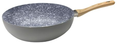 HUDSON Wok mit Aluminium-Antihaftbeschichtung, 4,1 l, Granitgrau