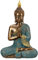 Lifestyle & More Buddha Skulptur Dekofigur aus Kunststein Gold/Mint grün Höhe 30cm Breite 20cm