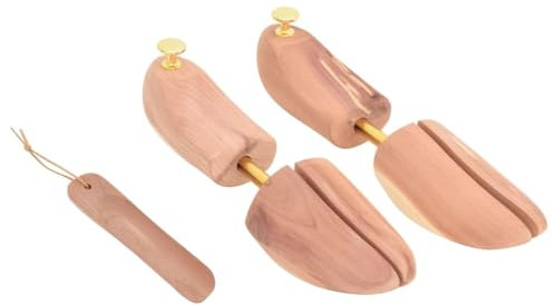vidaXL Schuhspanner mit Schuhlöffel, Schuhformer mit Knaufs Federn, Schuhdehner für Damen Herren, Schuhweiter Schuhstrecker, Massivholz Zeder