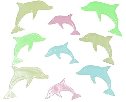 HEMOTON 36Stücke Delfin Wandtattoos Leuchtende Wandaufkleber für Kinderzimmer und Wohnzimmer Fluoreszierende Wanddekoration aus Hochwertigem Kunststoff für Kreative Gestaltung