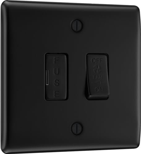 BG NFB15F Nexus Metal Matt Black 10A Triple Pole Fan Isolator Switch