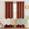 MIULEE Gardinen Vorhänge mit ösen Voile Vorhang kurz Modern Leinenoptik Halbtransparent Ösenvorhang für Wohnzimmer Kinderzimmer Raumteiler 2er Set Ziegelrot 280x140 cm