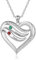 Personalisierte Geburtsstein Halskette für Mama mit Namen Benutzerdefinierte Herz Anhänger Halskette für Mutter Tochter Mama Halskette Geschenke für Muttertag Geburtstag, Edelstahl, Zirkonia