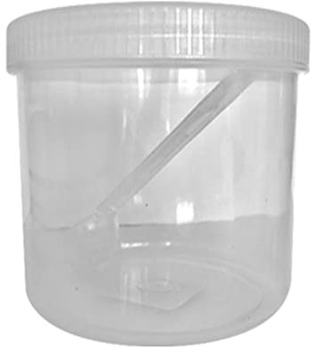 Cennet Plastic Storage Jar With Spoon - Airtight Screw Top Lids Clear Transparent Canister Pots For Food, Herb, Spices, Sweets, Kitchen Organize BPA FREE (500ML Pack of 2)