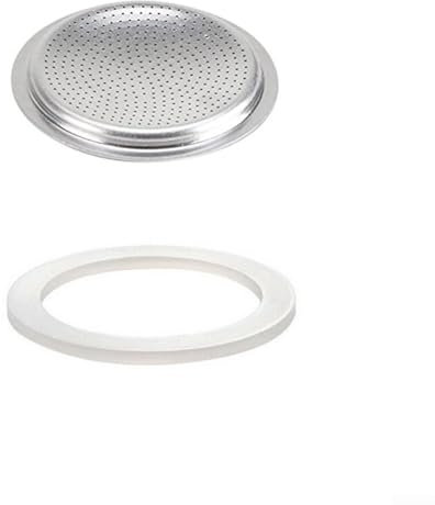 Gettimore Guarnizione di ricambio in silicone ad anello in gomma siliconica guarnizione anello guarnizione filtro per piano cottura in alluminio caffettiera pentole (1 tazza + setaccio)