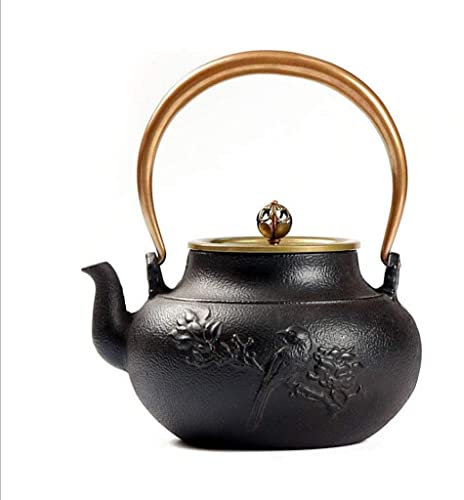 HSYHKDSY Creative Simplicity JapanTetera de Hierro Fundido Tetsubin, Tetera de Hierro, Olla de Hierro Fundido, Hecha a Mano, té, Juego de té, Accesorios de té de 1200Ml,