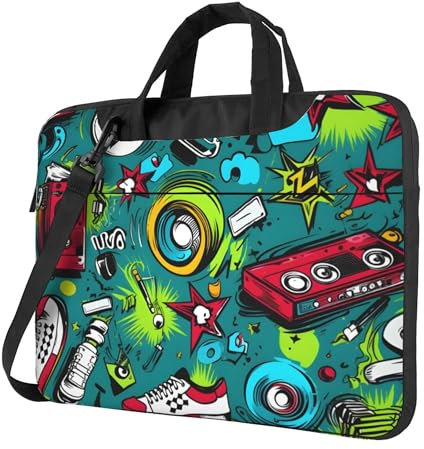 Mexpekil Sporttasche mit Graffiti-Laptop- und Computer-Tragetasche, 33 cm (13 Zoll), Schultertasche, Kuriertasche, Aktentasche für Büro, Arbeit, Reisen, multi, 15.6 Inch
