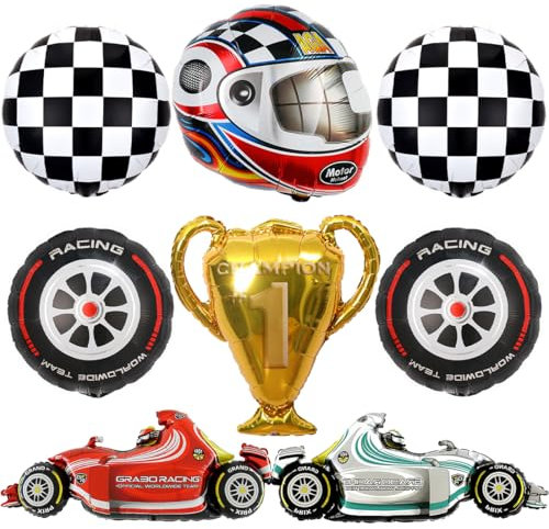 Auto Luftballons Geburtstag,8pcs Folienballons Auto,Auto Kindergeburtstag Deko,Luftballons Geburtstagdeko für Auto Kinder Geburtstag Party Dekoration