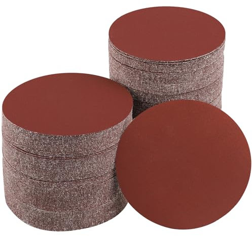 Sruhrak 100 Piezas Papel de Lija 800 Grano, 125 mm Redondas Disco de Lija No Agujeros Hojas de Lija para Lijadora Orbital Excéntrica