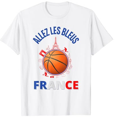 Basketball-Trikot Frankreich Basketball-Fans Blau T-Shirt