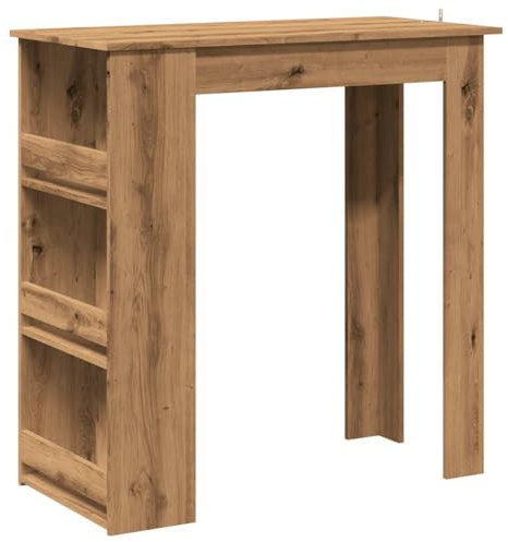 vidaXL Mesa Bar con Estante almacenaje Roble Artisan 102x50x103,5 cm