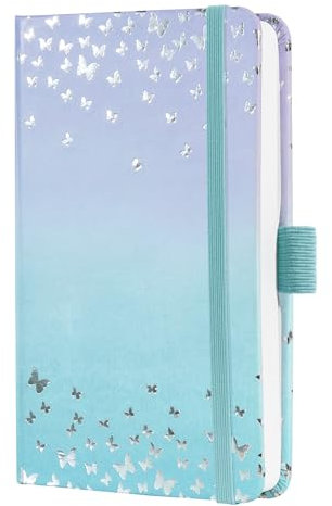 SIGEL J6346 Wochenkalender 2026 ca. A6, blau, violett, Hardcover, Gummiband, Stiftschlaufe, Einstecktasche, 174 Seiten, vegan, aus nachhaltigem Papier, Terminplaner Taschenkalender Jolie