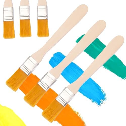 Gotetiso 36 Pièces Pinceaux Peinture Bois Pinceau Radiateur Petit Pinceau Peinture Mur avec Manche en Bois Pinceau Plat Pinceaux Artiste pour Bricolage Aquarelle Brosse de Peinture Retouches Nettoyage