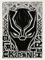 Komar Wandbild- Marvel Black Panther Lino-Cut Helmet - Größe 30 x 40 cm - Poster, Kinderzimmer, Dekoration - gerollt ohne Rahmen