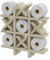 QLS Tic-Tac-Toe Toilettenpapierhalter aus Holz Wandmontage Toilettenpapier Aufbewahrung Wandmontage (Unbehandelt)