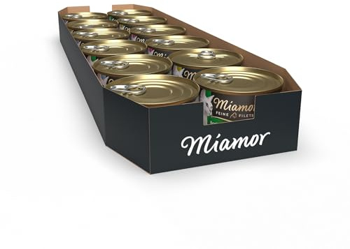 Miamor - Feine Filets Naturelle Mixpaket | Nassfutter für ausgewachsene Katzen mit Filetstückchen im eigenen Saft. Fettarmes Ergänzungsfutter in der Dose ohne künstliche Zusätze | 12x156g