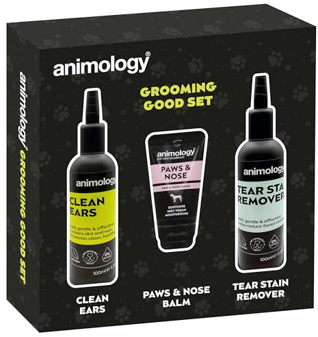 Animology Grooming Good Set, Hund Geschenkset mit Clean Ears Solution, Tränenfleckenentferner und Nasen- und Pfotenbalsam