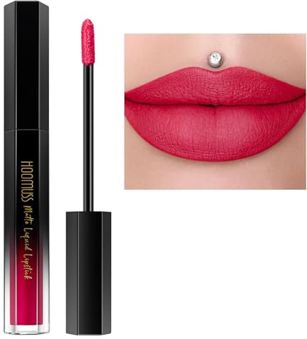 Long Lasting Matte Liquid Lipstick for Women, Stain Resistant, No Transfer, Soft and Easy to Apply, Cruelty Free, M52 Fudge Red
