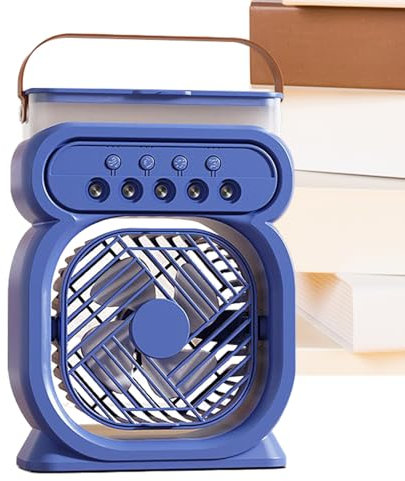 Ventilador portátil con niebla, ventilador con niebla | Ventilador de escritorio de enfriamiento Mister Portable | USB recargable 3 velocidades Gadgets geniales con luz nocturna, humidificador de aire