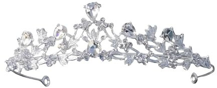 Tiara Corona de Cristal,Diadema de Princesa con Piedras de Estrás,Corona de Cumpleaños para Niñas Mujeres,Ideal para Fiestas,Bodas y Eventos Especiales,Ajustable