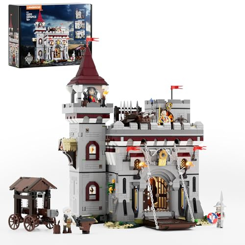 Lumibricks Mittelalter Castle Armory Burg-Waffenkammer Bauset – 2895pcs mit 11 LEDs, 4 Minifiguren, beweglichen Belagerungswaffen & detailreicher Innenarchitektur – Geschenk für Erwachsene