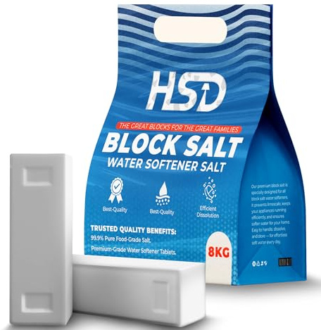 HSD 100% Genuine Food Grade Water Softener Salt Blocks – Compatible with All Water Softener Machines. Ideal for Laundry, Kitchen, Dishwasher & Industrial Use. Premium Quality Salt Blocks