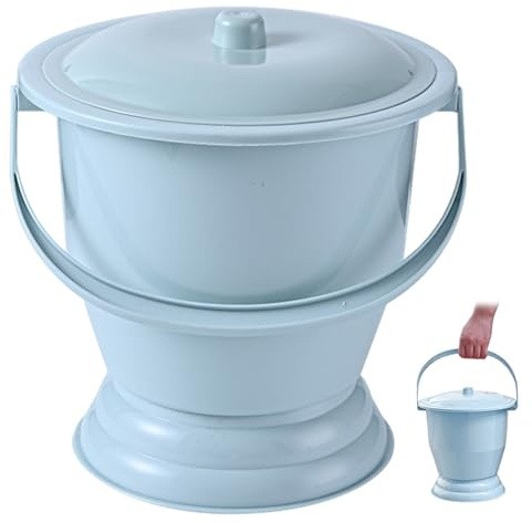 Pot de chambre de chevet Portable avec couvercle et poignée, seau en plastique solide pour femmes, femmes enceintes, personnes âgées et enfants