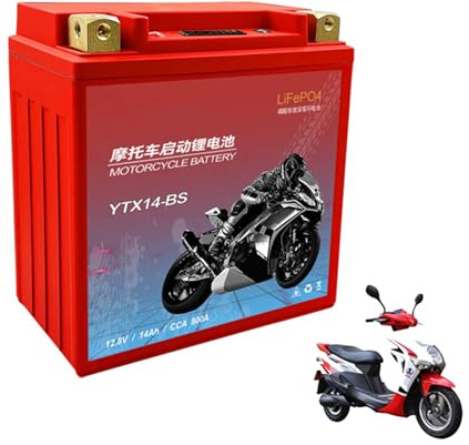 HJGHY 12.8V 14Ah 500A,A, 12.8V 7Ah 5Ah 14Ah 9Ah LiFePO4 Motorcycle Battery 12V Motorcycle Starter Batteries for Motorcycles 12V Lithium Powersport Battery with BMS and Display 200-500A