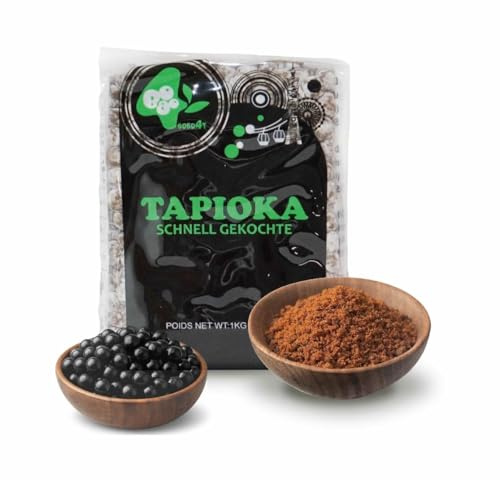Bobo4T Schnellkoch Instant Tapioka 5-10 Min. – 1 kg | Tapioka Boba-Kugeln für Boba-Milchtee | Perfekt für Boba-Milchtee, Eiskaffee, Eistee, Slush, gemischte Fruchtgetränke