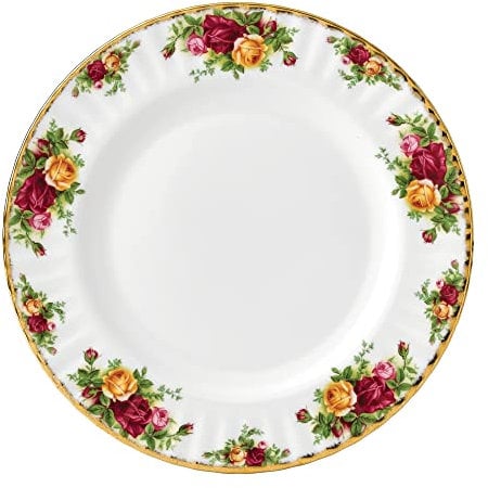 Royal Albert Assiette Cadeau Old Country Roses – Assiette de Service Vintage en Porcelaine Fine – Grande Taille – Motif Floral, 27 cm