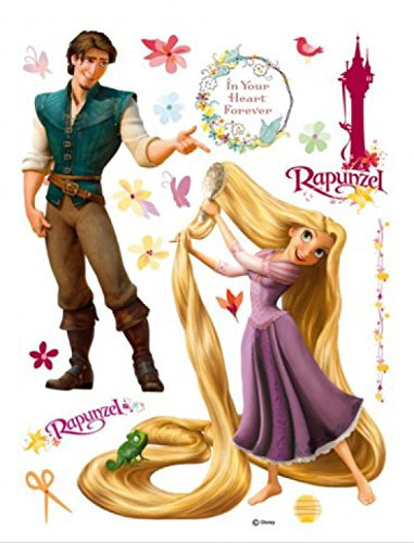 1art1 Rapunzel Rapunzel Und Flynn Forever Wand-Tattoo | Deko Wandaufkleber für Wohnzimmer Kinderzimmer Küche Bad Flur | Wandsticker für Tür Wand Möbel/Schrank 85x65 cm
